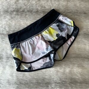 LULULEMON Speed Short 6 Citron Tinted Canvas Black Pink Yellow Tie Dye 2.5”